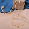 Women's Long Multi Layer Wrapped Pearl Necklace Vintage Elegant Heart Shape Crystal Sweater Chain Versatile Chic French Style