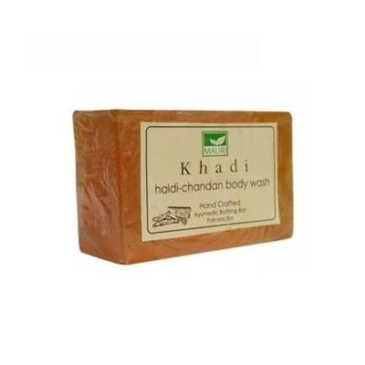 Handgemachte Seife mit Kurkuma und Sandelholz (125 gr), Haldi & Chandan Duschgel,