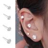 Women's 8- Zircon Stud Earrings, One Pair