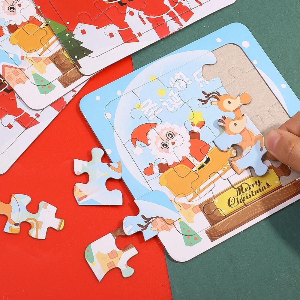 Santa Claus Christmas Puzzle Toys Christmas Cartoon Jigsaw Puzzles  Early Educational