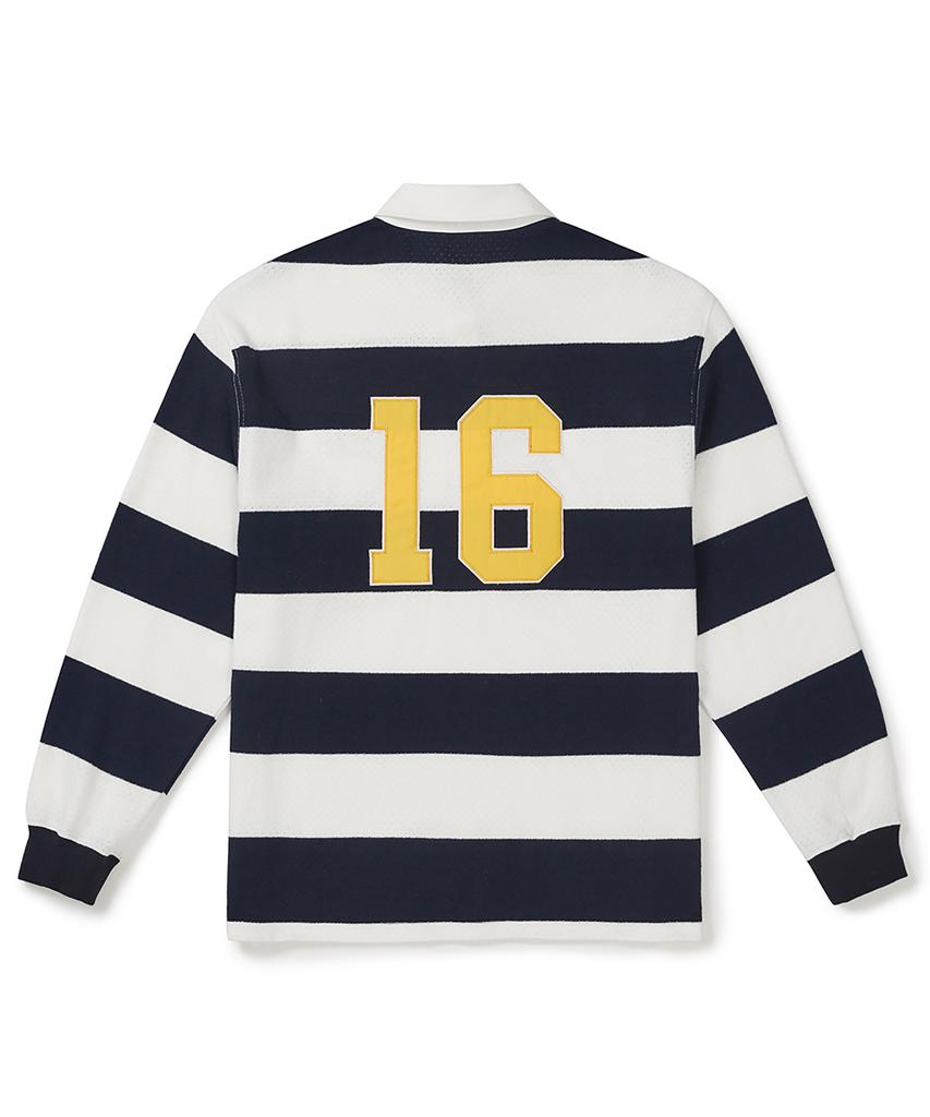 CLOVE [26Ss Clove] Varsity Stripe Rugby Shirt (Navy)