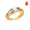 Zircon Square Finger Rings for Women Gold Irregular Stainless Steel Ring Engaement Wedding Aesthetic Jewelry Gift