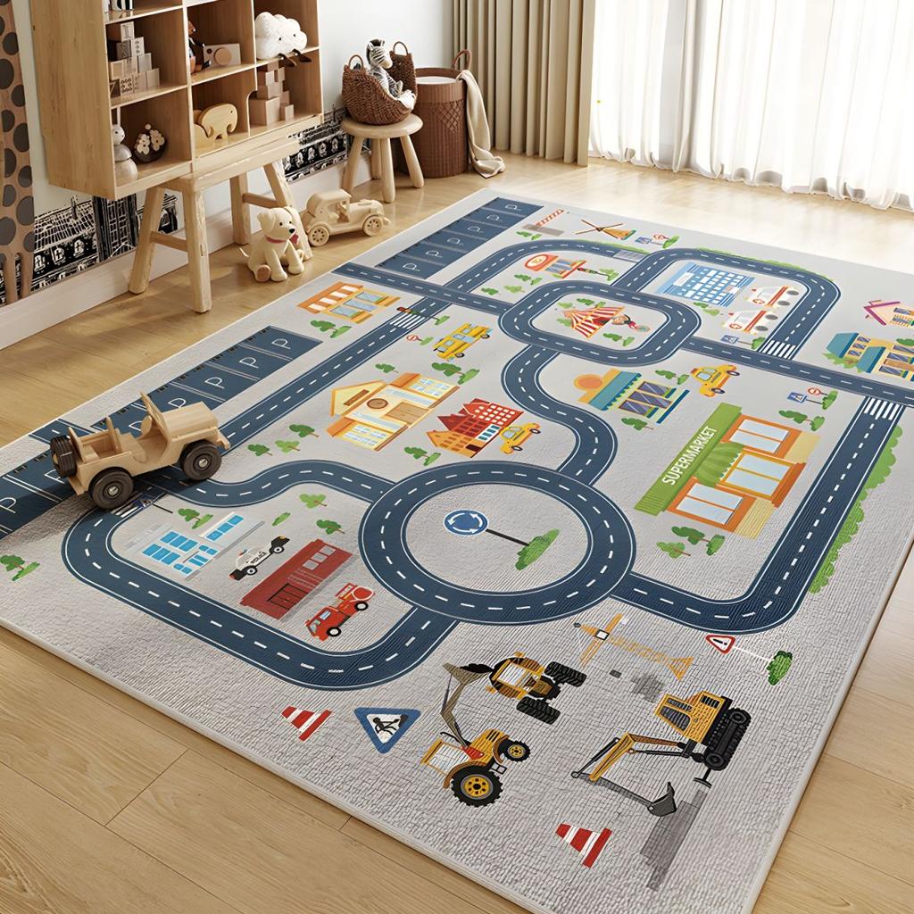 Parking Lot Carpet, Children'S Reading Area Play Mat, Living Room & Bedroom Crawling Mat, Toy & Game Area Floor Mat