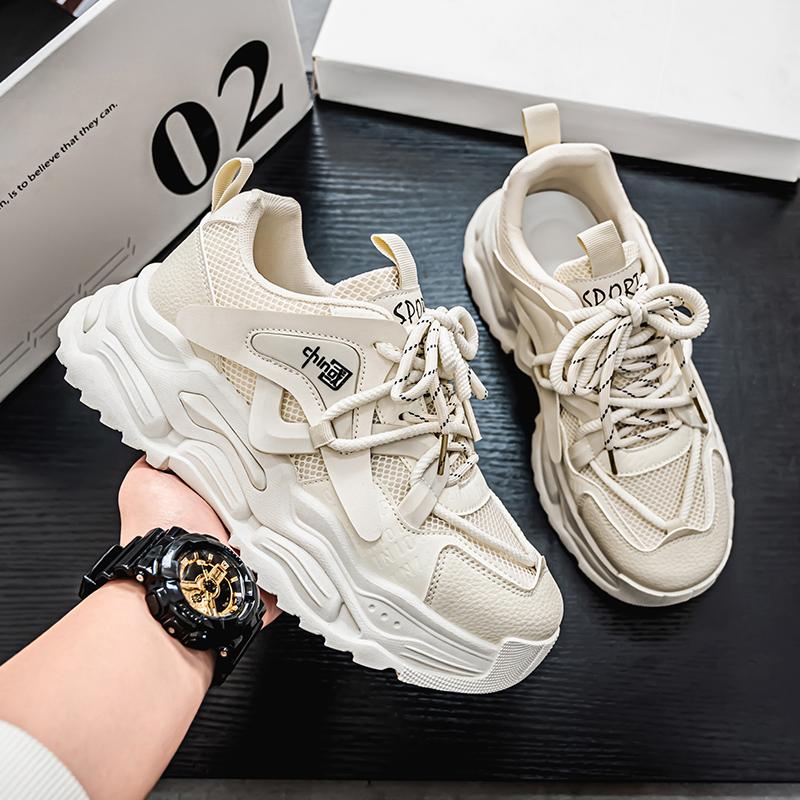 New Fashion Men 's Four Seasons Comfortable Thick Sole Shoes Students BoysTrending Soft Sole Breathable Casual Running Sneakers
