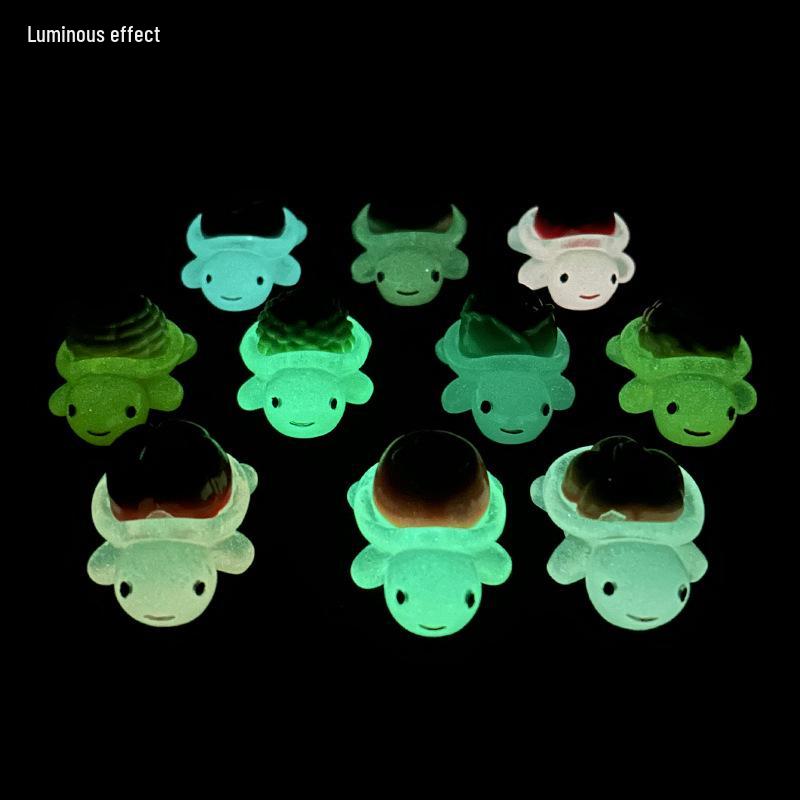 Colorful 3D Luminous Vegetable & Fruit Turtle Resin Ornaments for Creative Decor