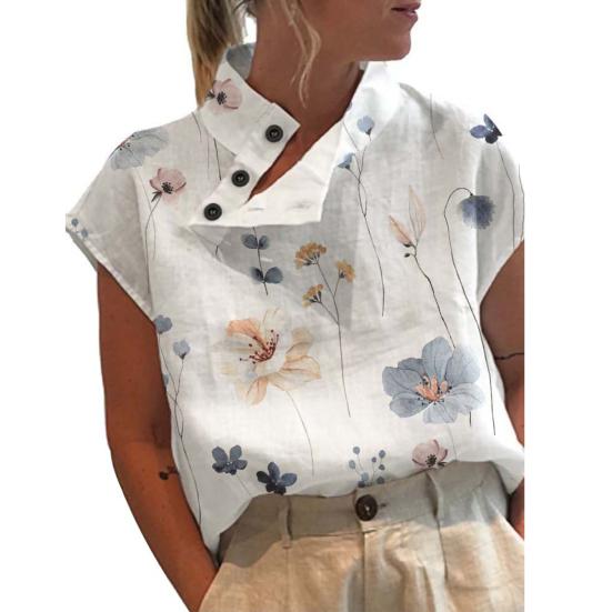 

Топы-пуловеры, тонкая универсальная дышащая стильная футболка свободного покроя с цветочным принтом, уличная одежда L серый