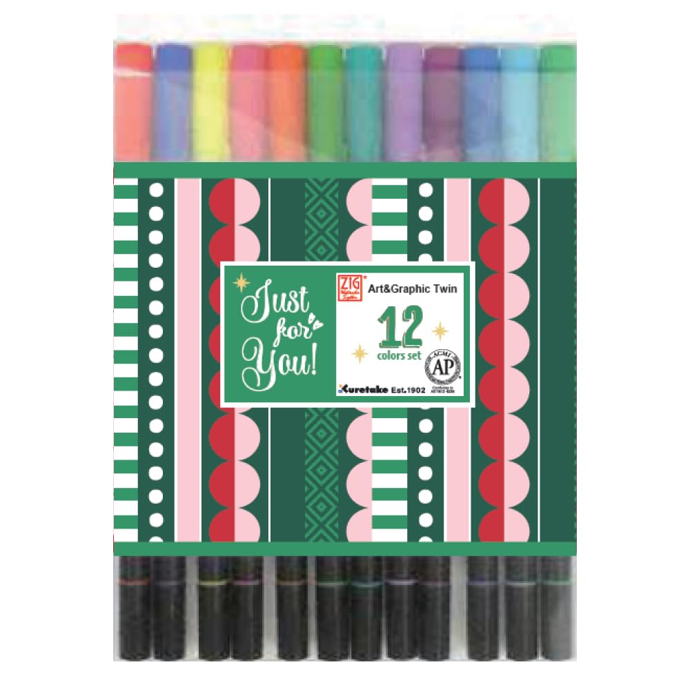 

Kuretake ZIG Art & Graphic TWIN Water-Based Pen, 12 Colors, TUT-80/12VHD