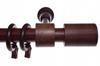 Tringle à rideaux simple en bois de couleur acajou Tringles à rideaux en bois 120 cm Cylindre