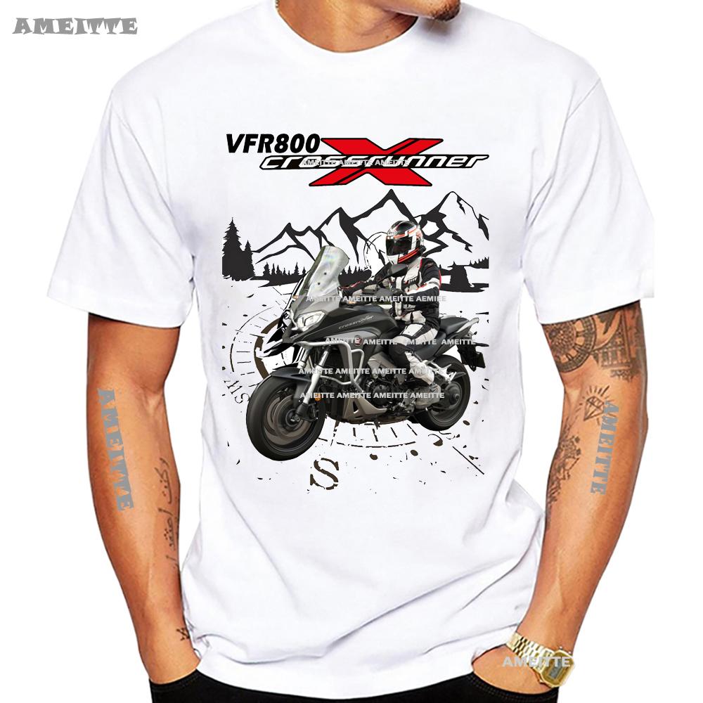 Summer Men Short Sleeve VFR800X Crossrunner Sport Tourer T-Shirt Cool Boy Tops Japan Motorcycle