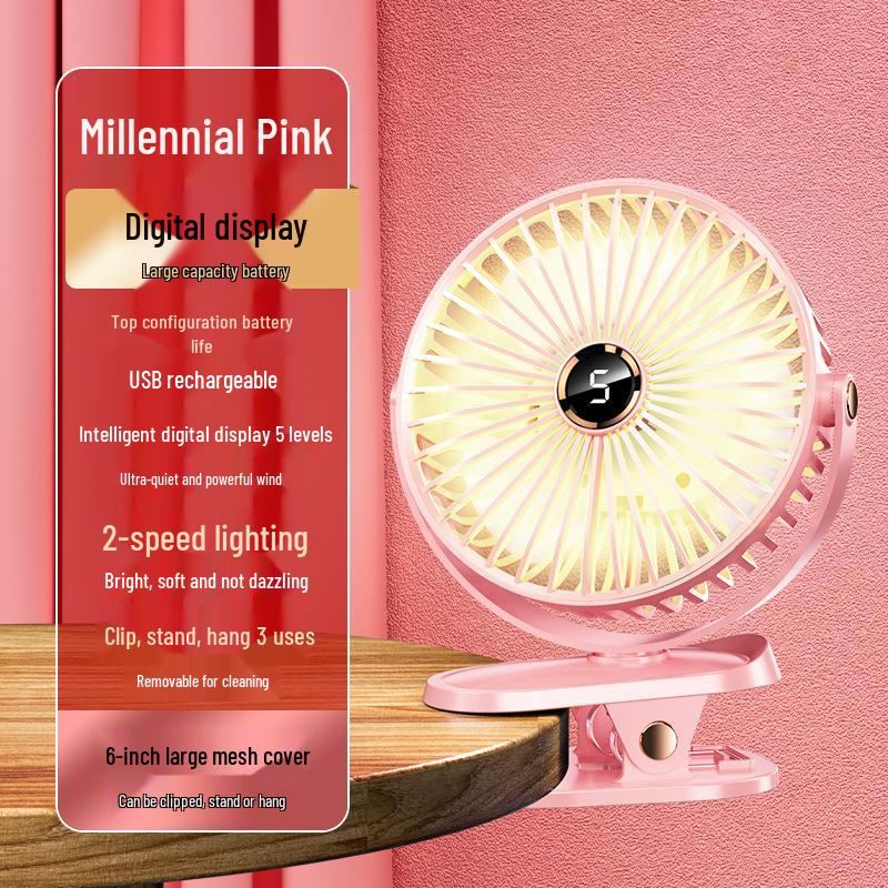 Mini USB Rechargeable Clip-On Desktop Fan for Dorms and Home
