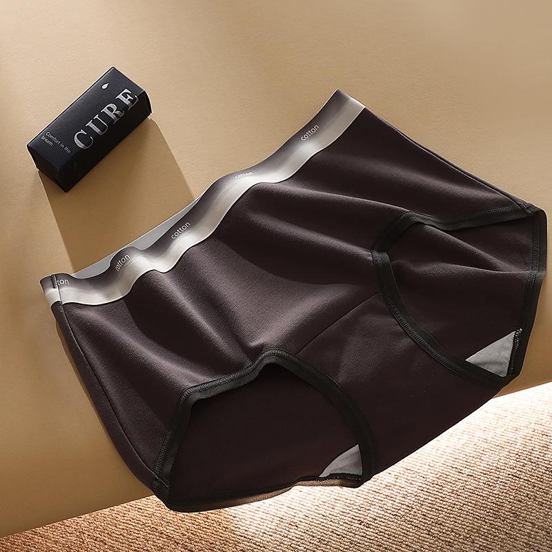 Sports Pure Cotton Panties Breathable Mid Waist and Hip Lifting Solid Color Triangle Women’s Panties