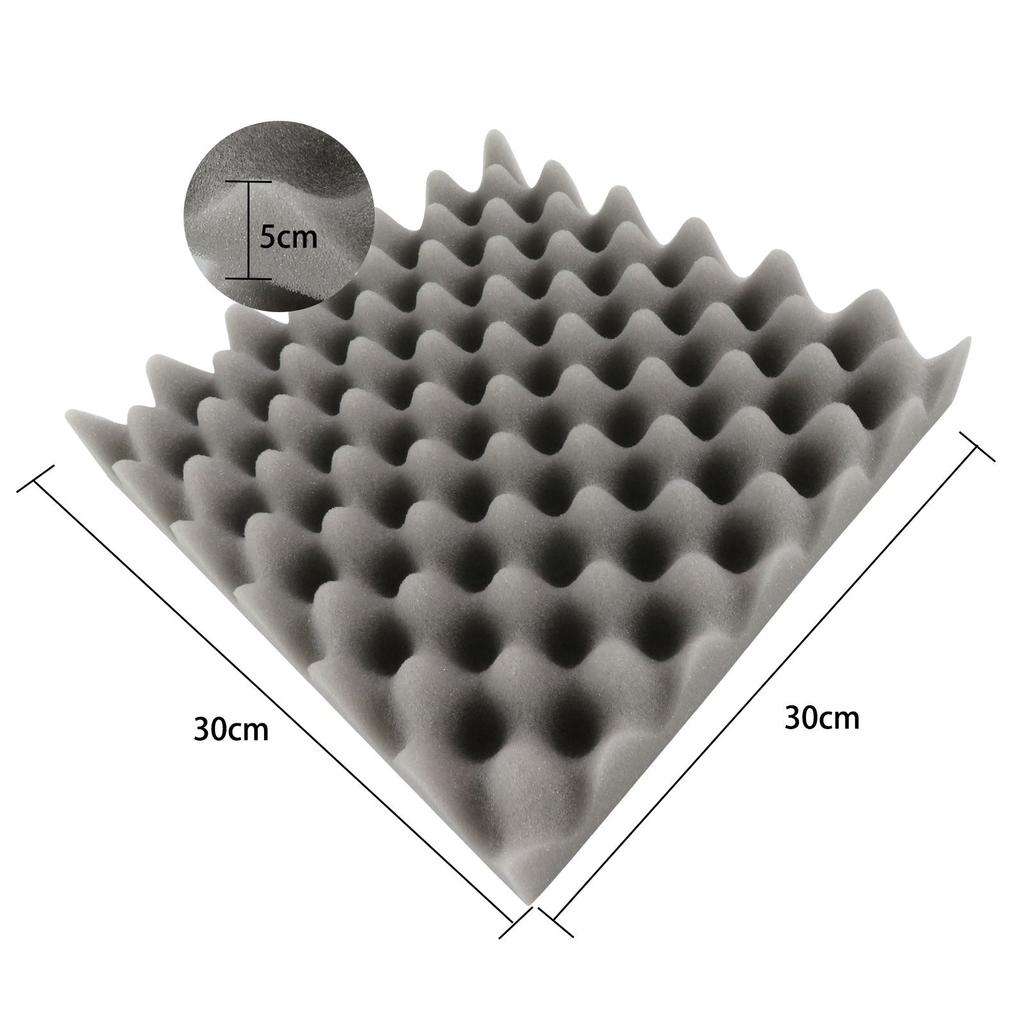 12 ცალი 30 * 30 * 5 სმ ქაფიანი პანელები კვერცხის ქაფიანი საფენი ხმის საიზოლაციო ქაფი სახლის სტუდიის თეატრისთვის KTV