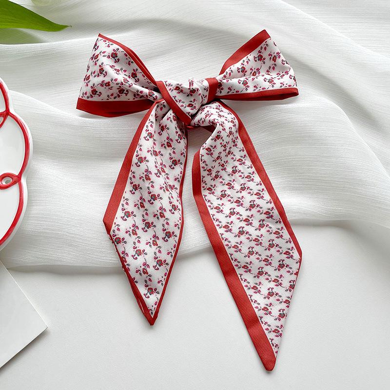 Long silk scarf, high-end new versatile hair tie streamer, atmosphere ribbon, spring and summer decorative scarf, tied bag streamer