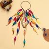 Zigeuner Indisches Kopfschmuck Bohemian Vintage Blaue Feder Quaste Stirnband Verstellbar Haarschmuck Für Frauen Urlaubs Schmuck