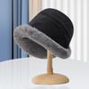 Autumn and Winter Lamb Wool Fisherman Hat for Women Casual and Fashionable Thickened Plush Curling Hat Large Brim Warm Ear Basin Hat for Men