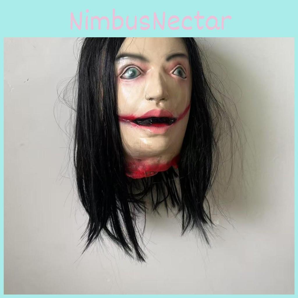 Halloween Hanging Horror Long Haired Female Ghost Head For Ghost House Setup