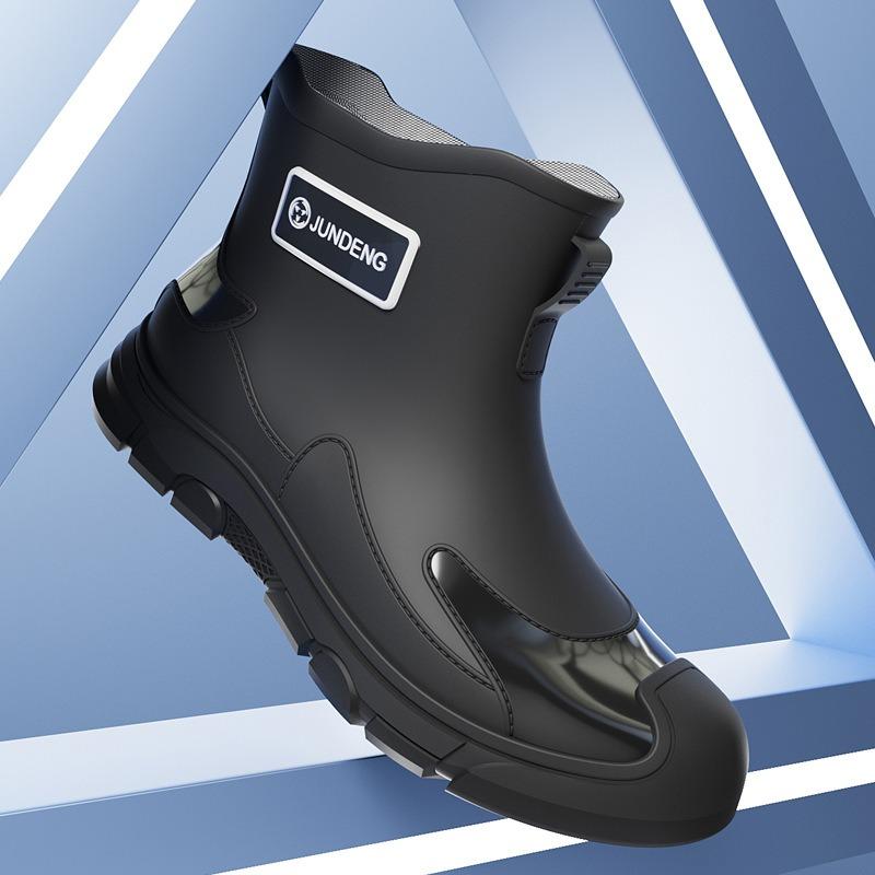 Couple fashion men's rain shoes trendy cool outdoor short tube men's wading shoes warm rain boots water shoes men