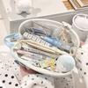 Shell Shape Pencil Pouch Polka Dot Pattern Pen Bag Multi-purpose Pencil Case  School Office