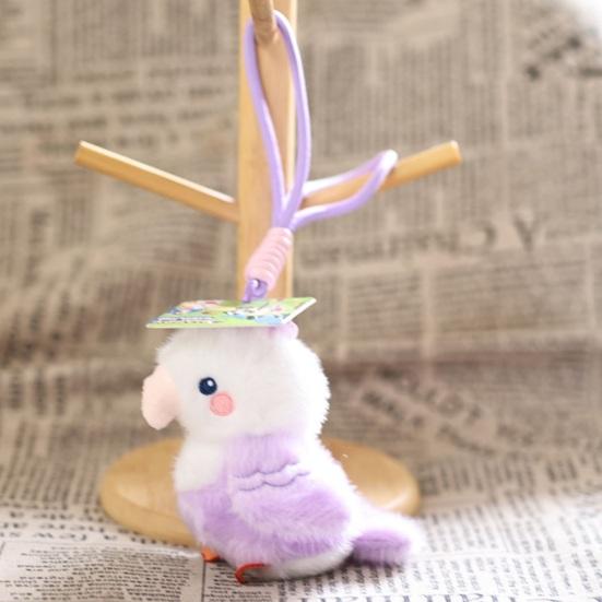 Cute Simulated Bird Plush Keychain, Small Parrot Stuffed Animal Pendant, Soft Sparrow Toy for Bag Backpack Purse, Cartoon Key Ring Charm Gift