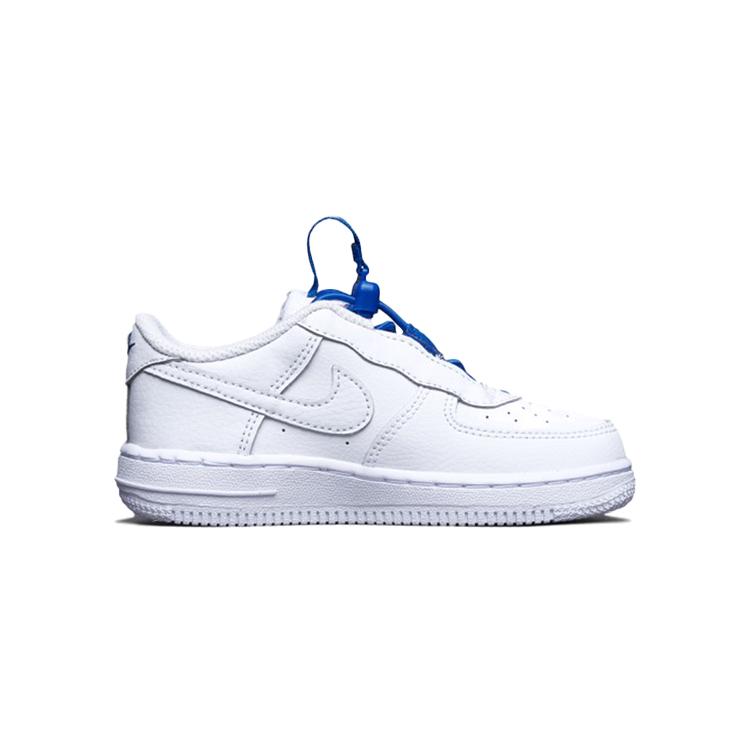 Nike Air Force 1 Toggle Hook and loop Low top Toddler Shoes White Blue Infant And Toddler CU5289-100