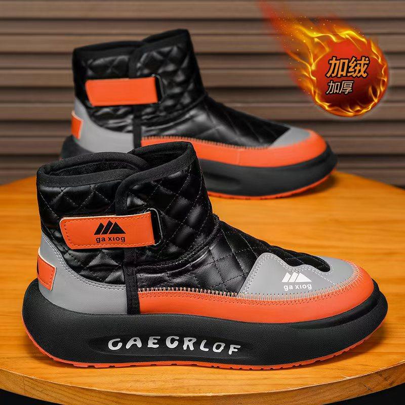 

Cotton shoes winter new men s shoes men s casual leather shoes high top Martin boots board shoes men s versatile black shoes 44