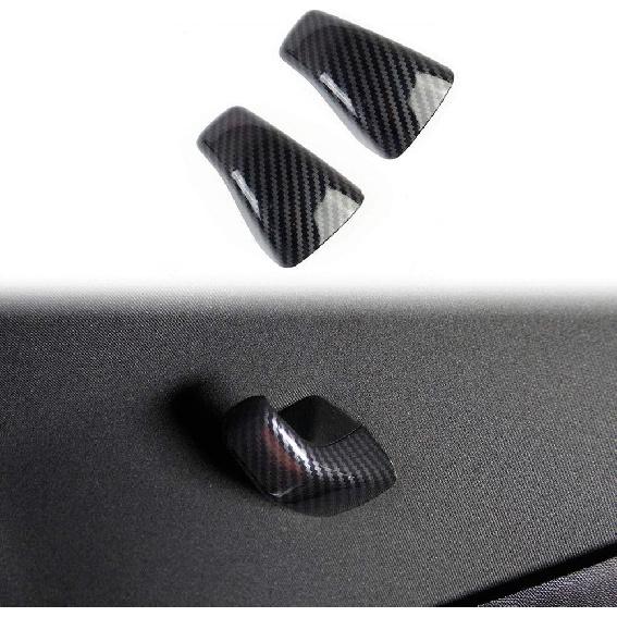 Carbon Fiber Rear Ceiling Roof Hook Cover Trim For Dodge Challenger 2015-2023