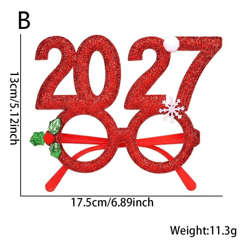 Festive Plastic Glasses Party Headband 2027 New Year Christmas Decor Hair Accessory for Kids Holiday Party Gift