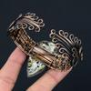 Desert Rose Druzy Pure Copper Wire Wrapped Handmade Jewelry Bangle Bracelet Adjustable For Her