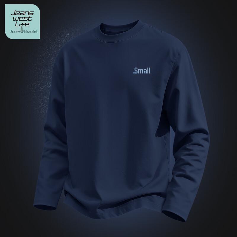 JEANSWEST LIFE Men's Loose Fit Pure Cotton Long Sleeve T-Shirt