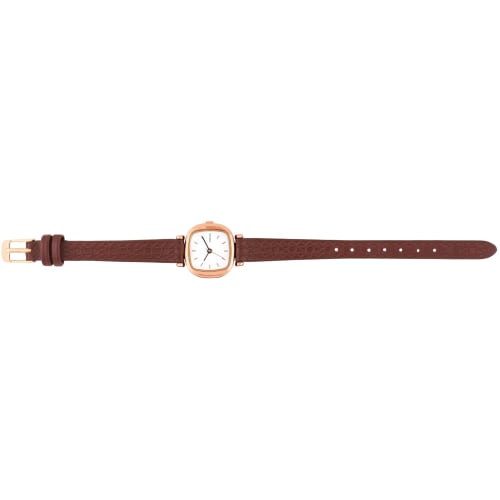 Authorized Dealer: KOMONO Women's Watch KOM-W1324 Moneypenny Monogram Auburn Leather Strap