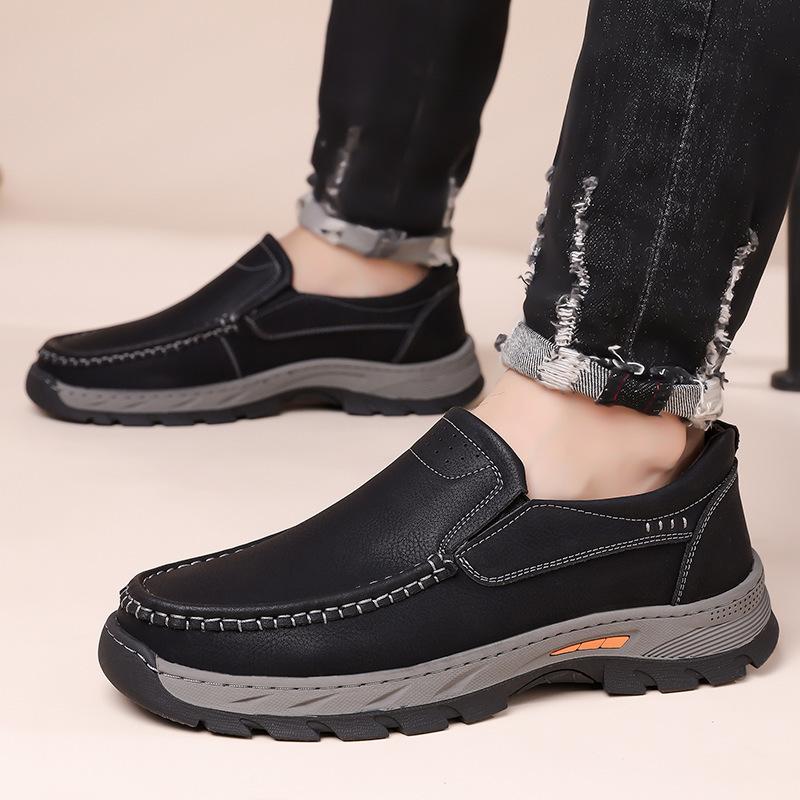 Men's shoes Outdoor casual shoes Men's wear-resistant tooling leather shoes Non-slip sports hiking shoes Men's