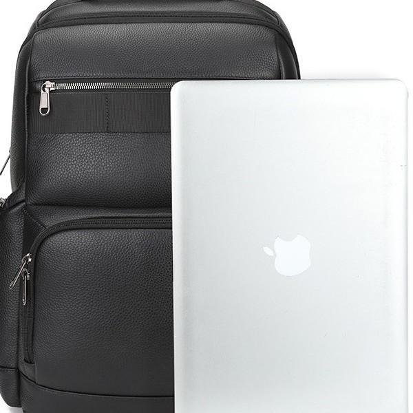 Business Travel Leather Backpack Commuter Large Capacity Travel Bag Multifunctional Leather Backpack