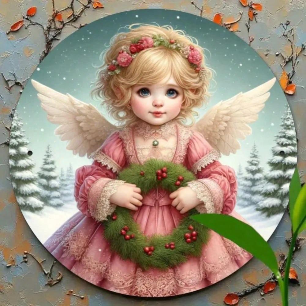 Iron Wall Art Angel Kids 8x8 Inch Home Decor No Power Wall Sign Gift