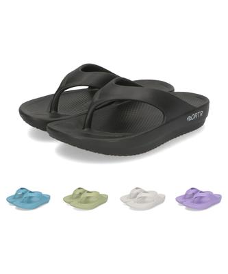 Oriental Traffic OT3218 Recovery Shock Tong Beach Cm Sandals, Shoes, Absorption, Sandals, Lightweight, Women's, Black, 26.0