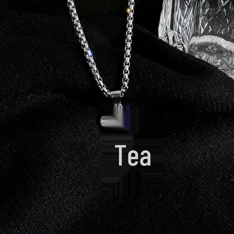 Collier Hip Hop en Acier Titane avec Pendentif Ours pour Hommes & Femmes, Chaîne Pull pour Automne/Hiver