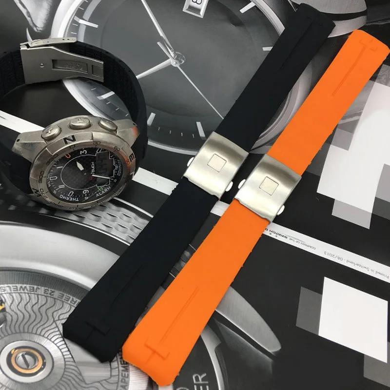 20MM 21MM Silicone Watch Strap For Tissot 1853 Tengzhi T-Touch Original T013 Rubber Watch Band T047T081T33 Wristband