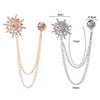 Zinc Zinc Alloy Men Brooch Tassel Chain Suit Lapel Pin Personality Star Tassel Brooch  Collar Decoration