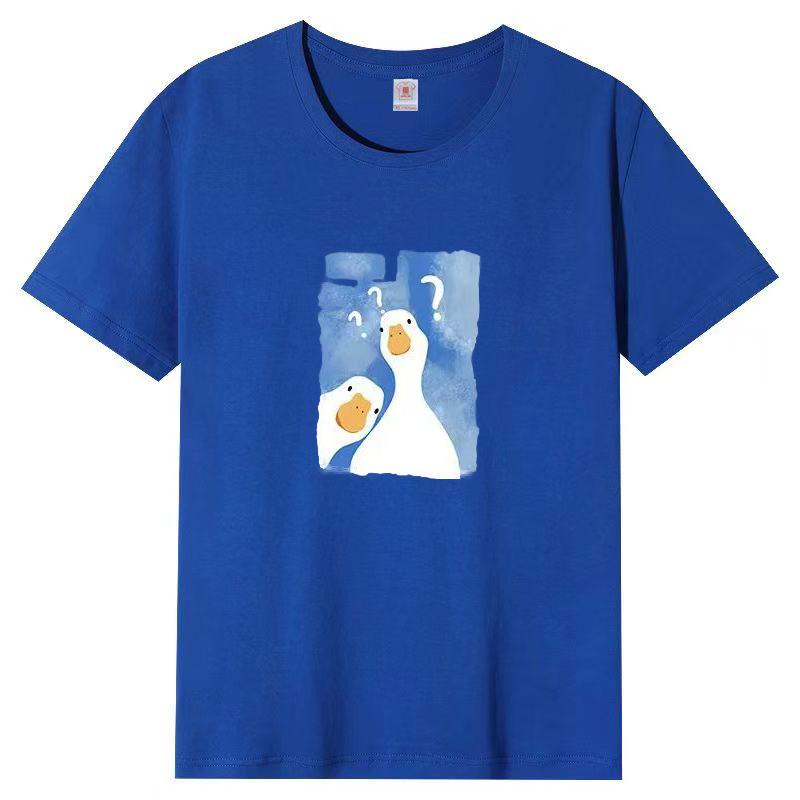 Damen Sommer Beliebtes Kurzarm-T-Shirt Baumwolle Atmungsaktiv Lockeres Oberteil Bedrucktes T-Shirt Lässig