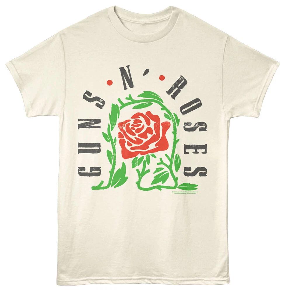 Guns N Roses Logo Thorned Rose Men s T Shirt Rock Music Merch 2XL