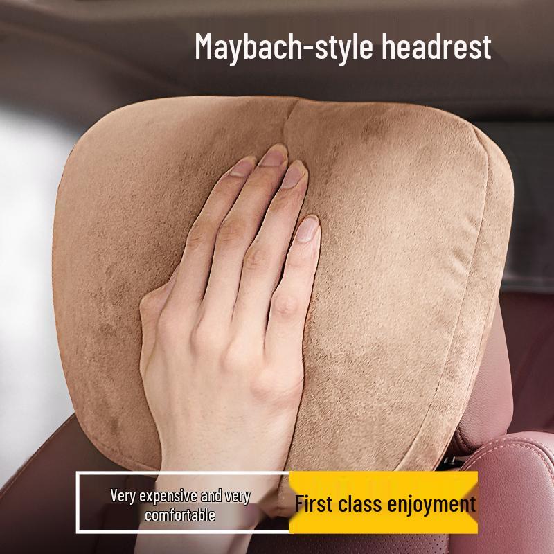 Compatible with Mercedes-Benz S-Class Maybach Headrest, Driver's Seat Backrest, and Neck Pillow; Imitation Aviation Seat Neck Pillow.