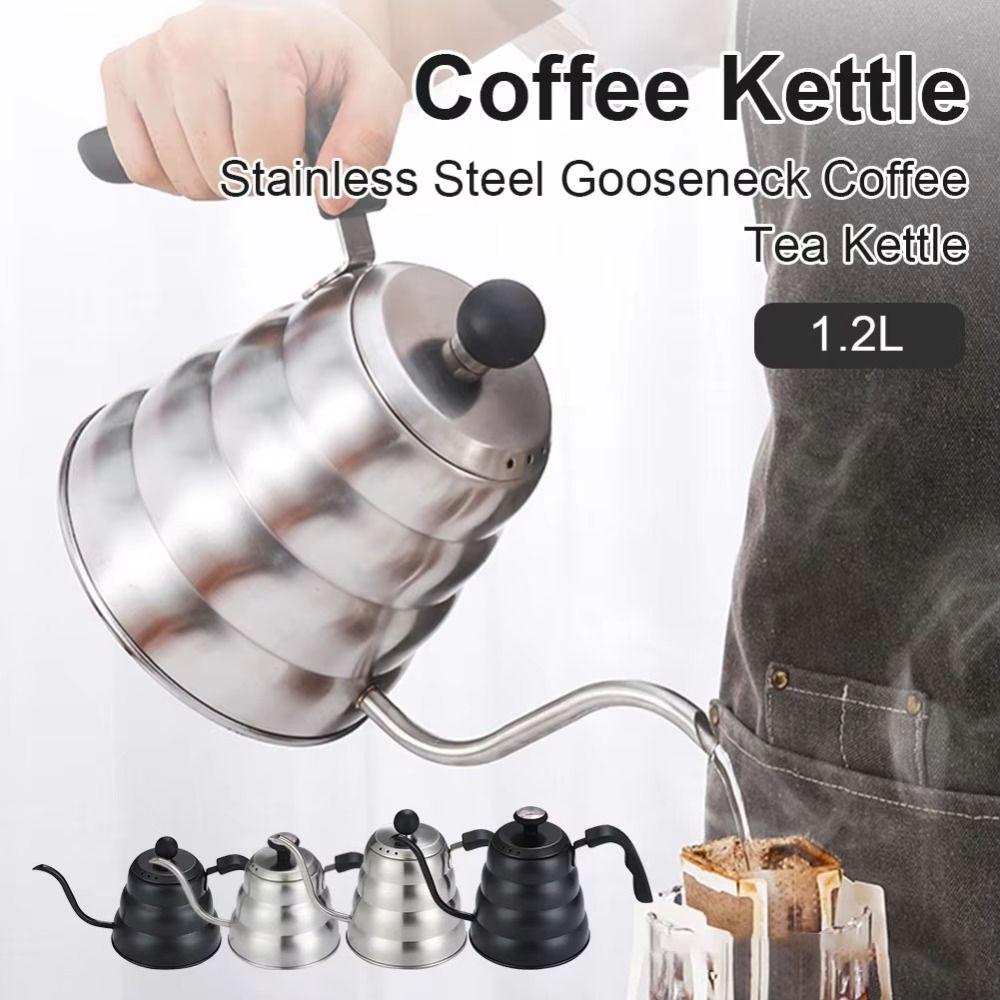 304 Stainless Steel Gooseneck Kettle Long Narrow Spout Drip Coffee Kettle  Tea Brewing