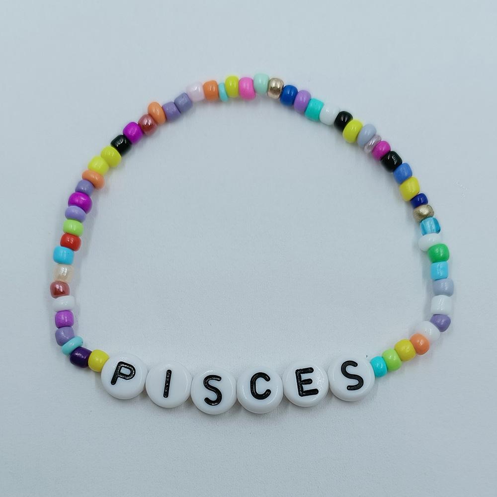 Colorful Beaded Bracelet Rainbow Friendship Bracelet Elastic Stretch Letter Beaded Bracelets for Kids Girls