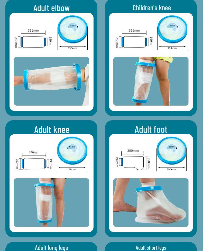 Waterproof Adult Cast & Wound Protector for Knee, Leg, Ankle, and Hand
