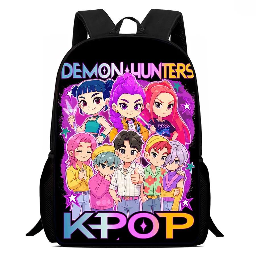 Mochila Child School Backpack,Cartoon Kpop-Dem-Onhun-Ters School Bags For Girls,Durable &Light Weight Bags For Kindergarteen