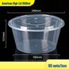 Disposable Round 3500ml High-Lid Food Containers with Lids, 90 Sets