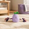 Aggressive Chewer Toy Stuffed Vegetable Dog Toy, Interactive Squeaky Chew Plush Carrot Eggplant Green Pepper with Rope Arm for Tug-of-war, Small
