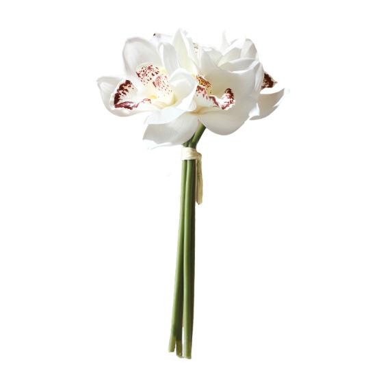 4 Bundles Artificial Phalaenopsis Flower Real Touch Large Fake Orchids Flowers Stem for Vase Home Wedding Party Decor