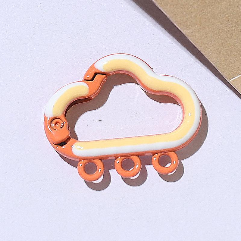 Colorful Cloud Spring Buckle Pendant Keyring - DIY Jewelry Accessory