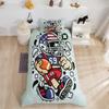 Cartoon Sports King Queen Duvet Cover American Football Bedding Set For Kids Boys Girls Soccer Baseball Basketball Quilt Cover