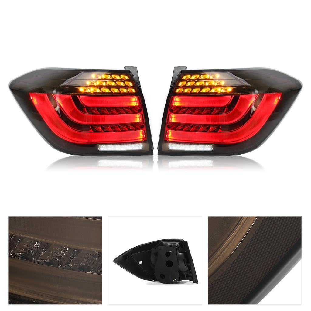 Full LED Tail Lights Assembly Smoke Lens IP67 Waterproof Replacement for Highlander 2012-2014